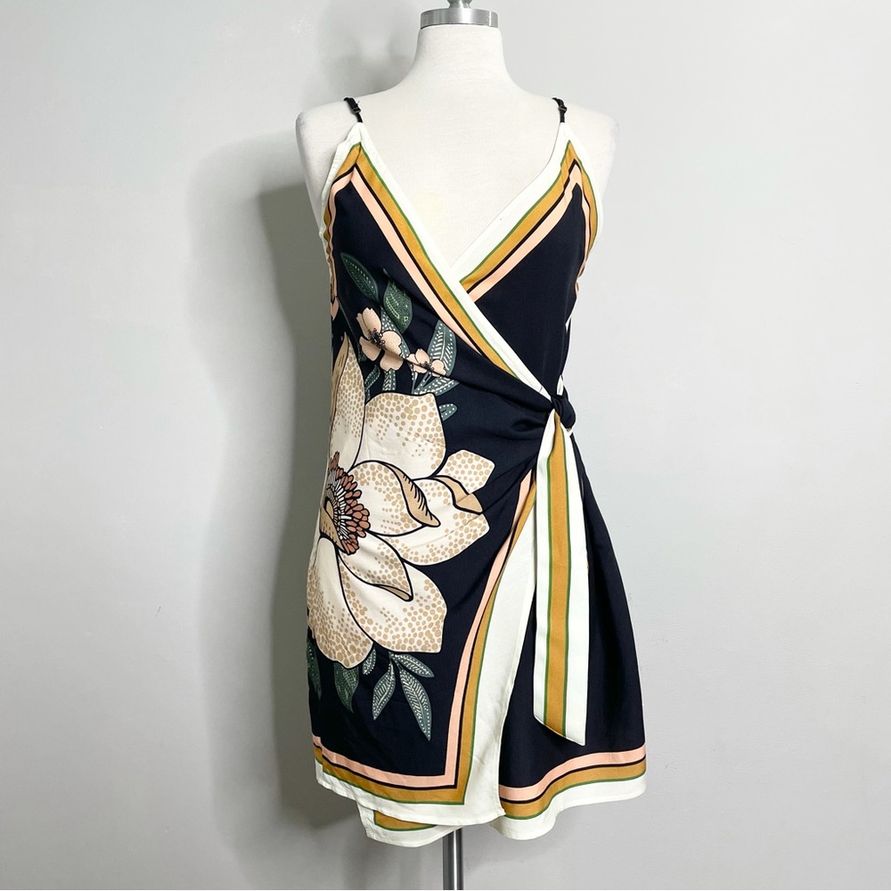 FARM Rio Black Floral Mini Dress